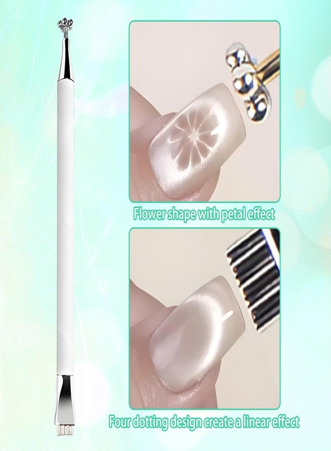 CYUXING 6Pcs 3 in 1 Cat Eye Magnet for Cat Eye Gel Polish, Includes Magnetic Nail Tool, Double-Head Magnet Pen & 4 Rabbit-Shaped Guides | Essential for DIY Nail Enthusiasts & Salon Use - Image 4